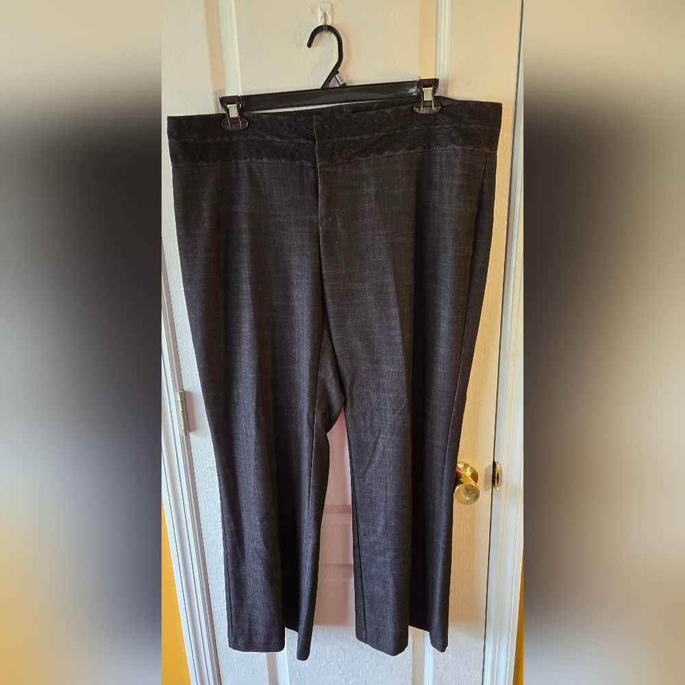 Maurices Black Lace-Trimmed Plus Size Pants